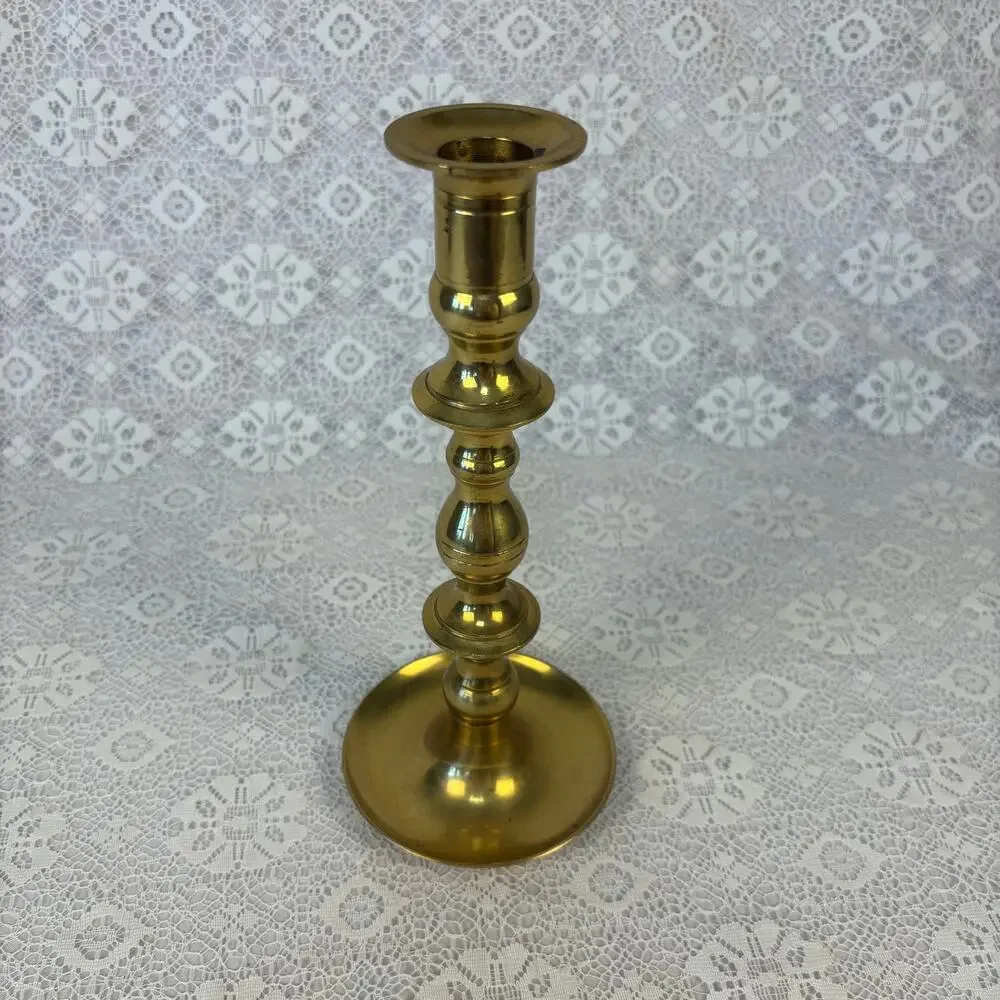 Vintage Japan Brass Candlestick Holder 9